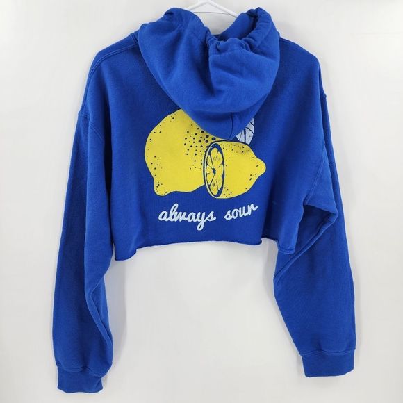 Tops - A lab always sour sweatshirt hoodie crop top blue medium